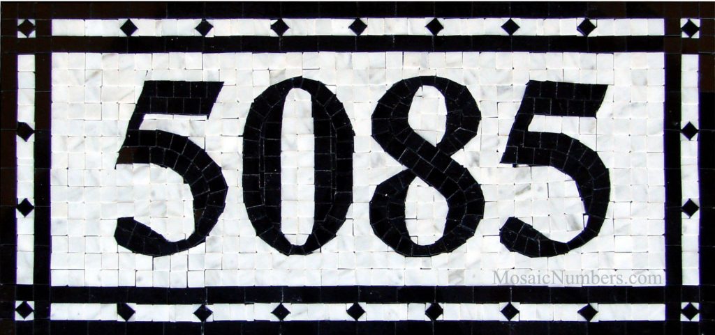 Mosaic House Numbers Custom Handmade, Mosaic Tile House Number Plaque